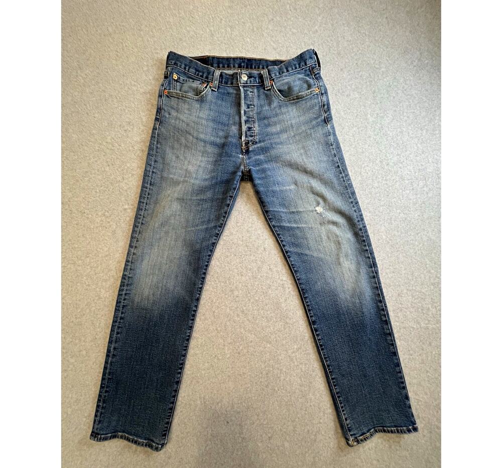 Levi's 501 Series Men's Blue Straight Leg Button Fly Denim Jeans Reg Fit Sz 33